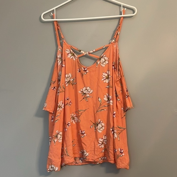 Torrid Floral Orange Sophie Textured Woven Double Layer Swing Cami Size 00 US 10 - Picture 4 of 10